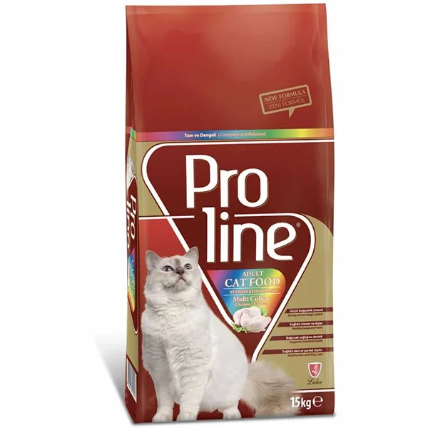Proline Tavuklu Renkli Taneli Yetişkin Kedi Maması 15KG